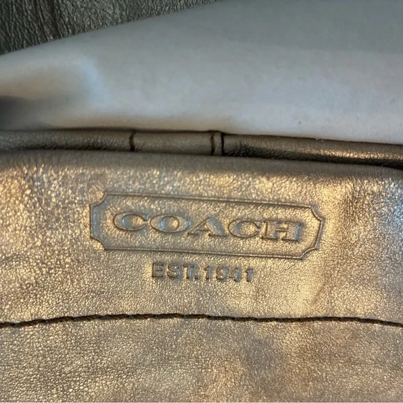 Vintage Y2K Coach Metallic Silver Hobo Bag coach Carly with handmade charm - Picture 11 of 14